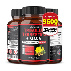 Zolotus Tribulus Terrestris 9600mg w Ginseng Maca Boost Energy Mood Stamina Immune