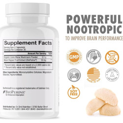 DR. EMIL NUTRITION Lions Mane 2100mg Organic Focus Mental Clarity Cognition Mushroom Supplement