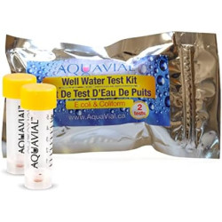 AquaVial Water Testing Kit 2 Pack E Coli and Coliform Water Test Kit for Drinking Water Pool Pond Lake Well Water Quality Bacter