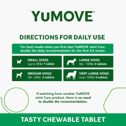 YuMOVE Joint Supplement Dogs Glucosamine Green Lipped Mussel Chondroitin MSM Omega 3