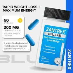 Zantrex Blue Weight Loss Supplement Pills Dietary Energy Boost Calorie Burn Appetite Control