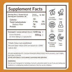 CocoaVia Cardio Health Cocoa Powder 500mg Support Heart Health Boost Nitric Oxide Improve Circulation Energy