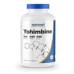Nutricost Yohimbine HCl 5mg 240 Capsules Extra Strength Gluten Free Non-GMO
